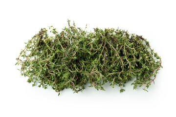 Fresh green thyme isolated on white background