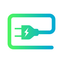 E plug electric icon, Power charging sign, Eco energy concept, Vector illustration