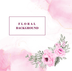Fototapeta na wymiar Pink Floral Wedding Background, Invitation Card
