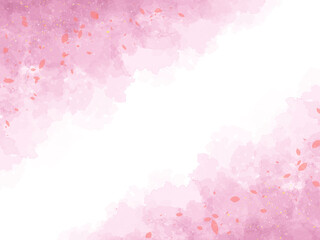 背景素材：和風・ピンクの水彩背景
