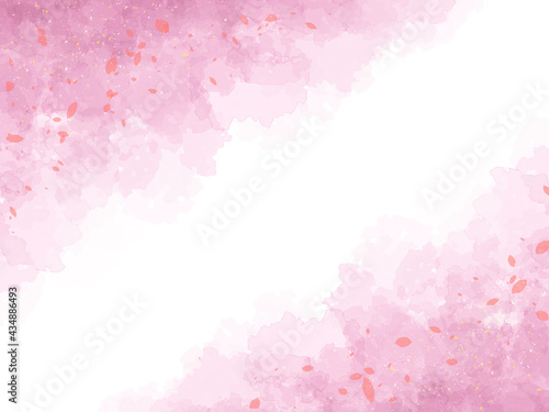 背景素材 和風 ピンクの水彩背景 Wall Mural Wallpaper Murals Ako