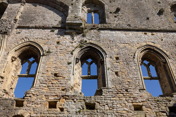 Fototapeta na wymiar Interior of the Great Tower in Chepstow Castle, Monmouthshire, Wales, UK