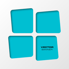 Abstract background vector banner. The original form overlapping. The flat image. Advertising Design shape. Vector label tag.