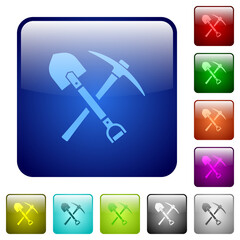 shovel and pickaxe color square buttons
