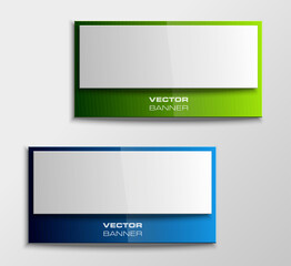 Vector square banner. The original form as two form, overlapping. The flat image. Advertising Design shape. Vector label tag.
