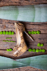 Woman python leather shoes
