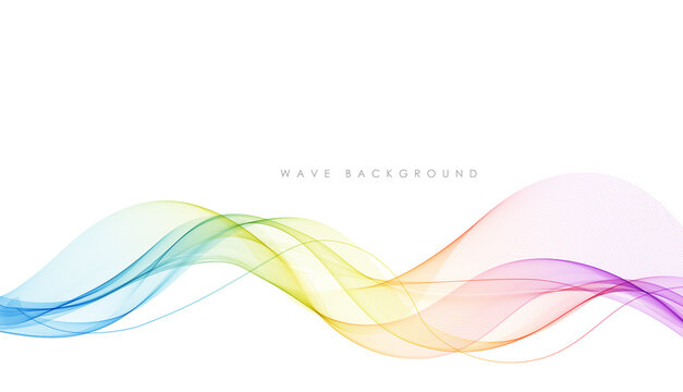 Vector abstract colorful flowing wave lines isolated on white background. Design element for technology, science, music or modern concept.