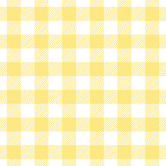 Lemon yellow gingham check pattern. Seamless spring summer vichy background graphic vector for oilcloth, tablecloth, picnic blanket, scrapbook, other modern everyday fashion paper or textile print. - obrazy, fototapety, plakaty