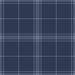 Plaid pattern seamless in dark blue grey. Tartan check textured monochrome spacious background vector for flannel shirt, blanket, duvet cover, scarf, other modern autumn winter fashion fabric print.
