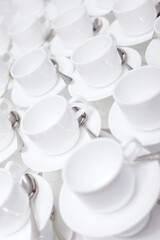 Many white cups