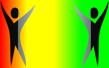 happy people sign on a colorful background. Vector illustrations.