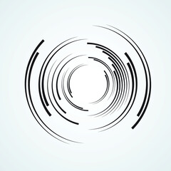 Lines in Circle Form . Spiral Vector Illustration .Technology round. Wave Logo . Design element . Abstract Geometric shape .