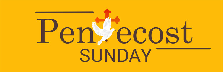 Vector illustration of a Background for Pentecost Holy spirit dove.