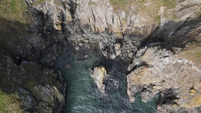 Breathtaking location Howth cliff trek path Dublin Ireland aerial