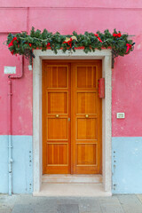 Christmas Decor Door Burano Italy