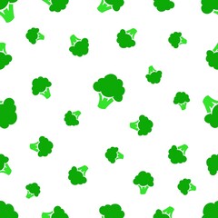 Broccoli Seamless Pattern. Vegetable Background. Can used for food paper, gift paper, invitation card for kids, Wallpaper Interior, Book cover, etc - EPS 10 Vector