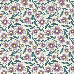 Seamless light pattern with abstract pink flowers
