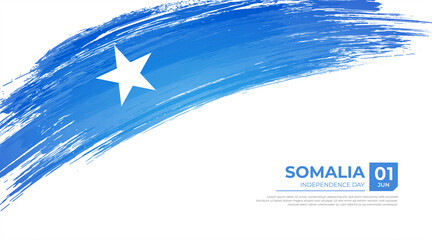 Obraz na płótnie Canvas Flag of Somalia country. Happy Independence day of Somalia background with grunge brush flag illustration