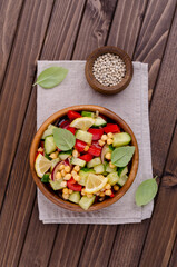 Salad of fresh vegetables with chickpeas