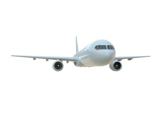 Commercial Passenger Plane in Air on White Aviation Cargo Service