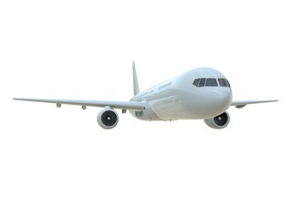 Commercial Passenger Plane in Air on White Aviation Cargo Service