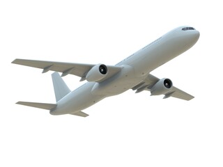 Commercial Passenger Plane in Air on White Aviation Cargo Service