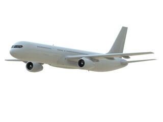 Commercial Passenger Plane in Air on White Aviation Cargo Service