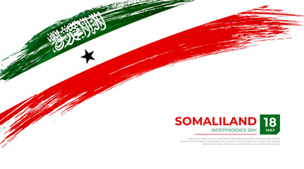 Flag of Somaliland country. Happy Independence day of Somaliland background with grunge brush flag illustration