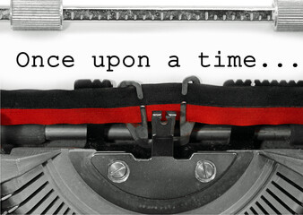 Text Once upon a time written with an old typewriter