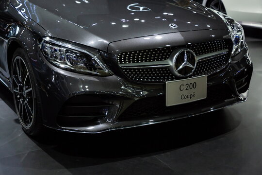 Thailand - Mar 25, 2021: Mercedes Benz C 200 Coupe on display at Thailand International Motor Show 2021 Arina Muangthong Thani or Motor Expo in Bangkok, Thailand.
