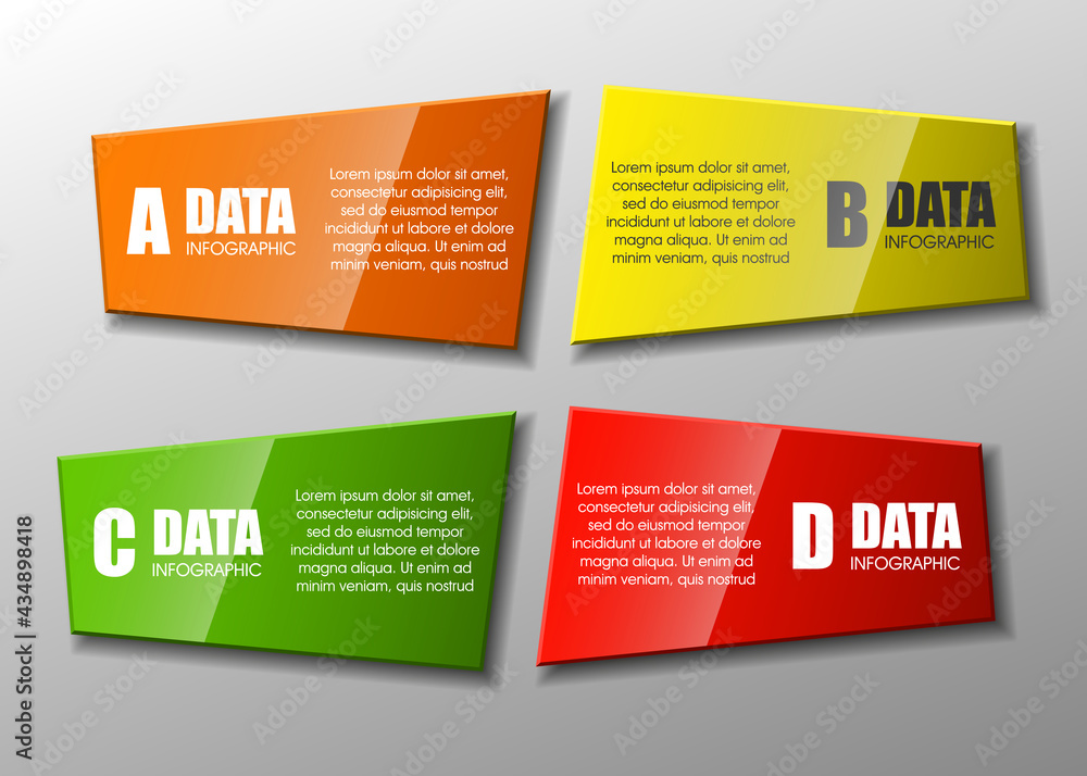 Poster set of origami vector arrow banners with shadow for websites or business design
