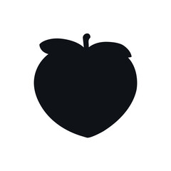 Peach black silhouette vector symbol