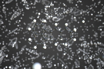 Benzo(k)fluoranthene molecule. Conceptual molecular model. Chemical 3d rendering