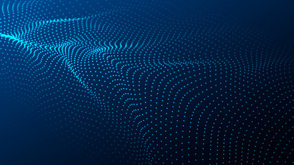 Abstract digital wave of particles. Futuristic point wave. Technology background vector. Vector illustration