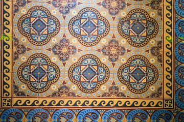 Samples of the famous Metlakh tiles, popular more than a hundred years ago