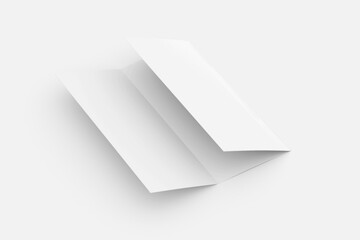 trifold brochure mock up view - 3d rendering