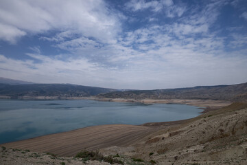 Fototapeta na wymiar Chirkei reservoir in the Republic of Dagestan