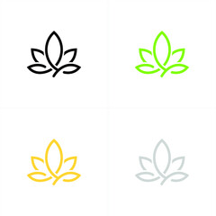 Luxury Cannabis or Marijuana Leaf in the frame for Icon and Logos Concept	