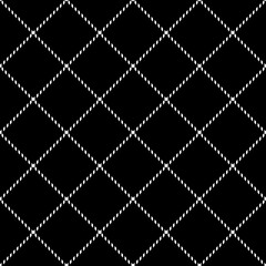 Seamless vector pattern tattersall in black white. Seamless simple classic basic thin line monochrome geometric windowpane grid check plaid for modern spring summer autumn winter fashion fabric print.