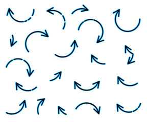 Fototapeta na wymiar Arrows on a white background. Sketch. Vector illustration.