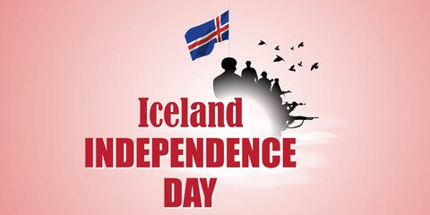 vector illustration for a happy national day - Iceland