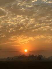 Fototapeta premium sunset over the river