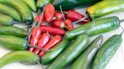 green and red chilies