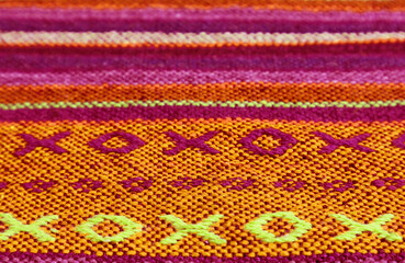 Obraz premium Closeup the Pattern and Texture of Colorful Thai Northern Region's Textile