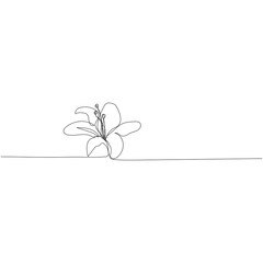 Continuous one line drawing of hibiscus flower - minimalist art. Vector illustration.