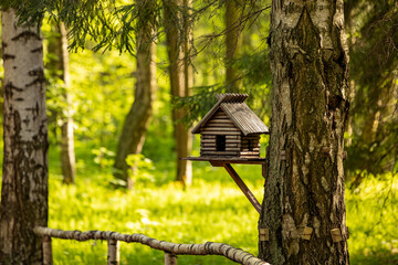 wooden bird house - Powered by Adobe