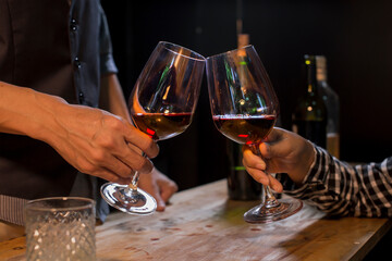 food and Drink, wine red and for a friendly, in a bar or a restaurant