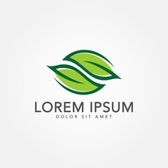 Obraz premium green leaf icons design template vector 