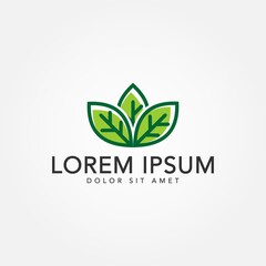 green leaf icons design template vector
