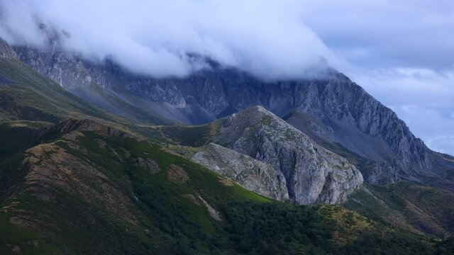 Massif of Las Ubi&ntilde;as between Asturias and Leon. In the Natural Parks of Las Ubi&ntilde;as-La Mesa in Asturias and the Natural Park of Babia y Luna in Leon, Spain, Europe